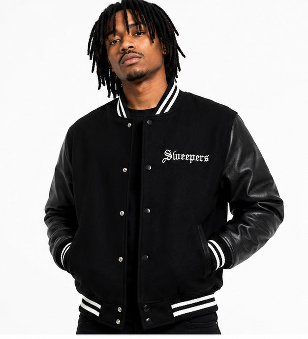 Sweepers Varsity Jacket - Black(white)